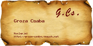 Groza Csaba névjegykártya